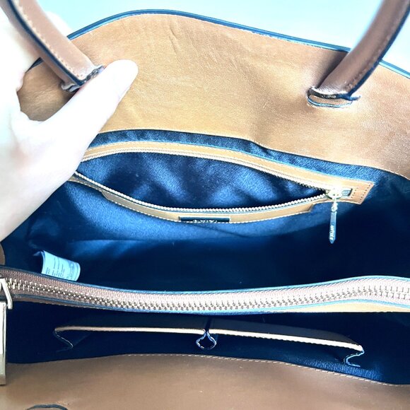 Auxiliary brown leather Bega Satchel bag - Picture 6 of 7